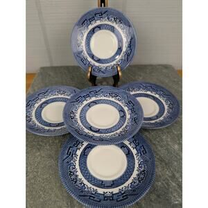 Churchill China Blue Willow Georgian Shape Saucers (Lot of 5) 5 1/2 " England